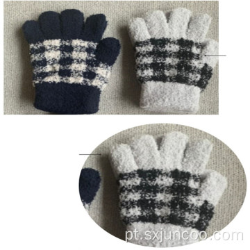 Mittens Spandex inverno malha xadrez quente luvas